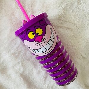 DISNEY CHESHIRE CAT TUMBLER with LARGE STRAW